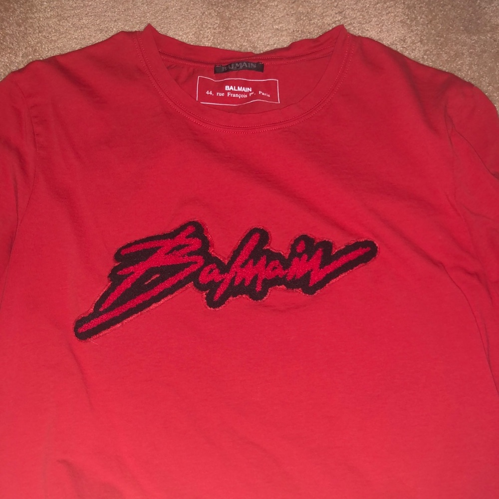 650$ Retail Red Balmain Shirt